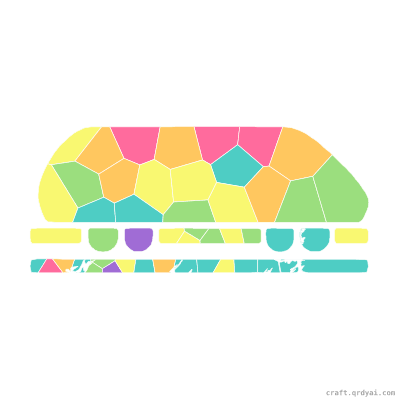 Monorail mosaic sticker template — finished art preview