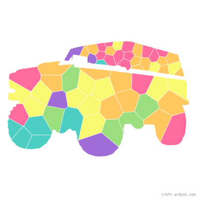 Monster Truck mosaic sticker template — finished art preview
