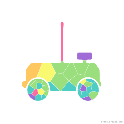 Moon Buggy mosaic sticker template — finished art preview