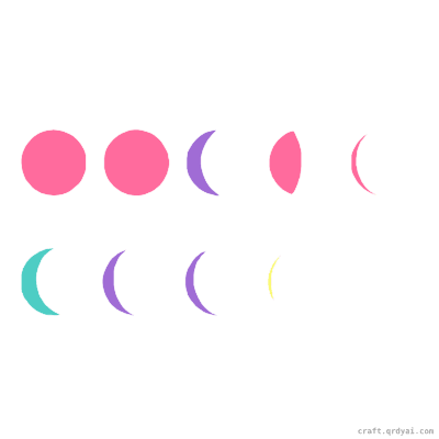Moon Phases mosaic sticker template — finished art preview