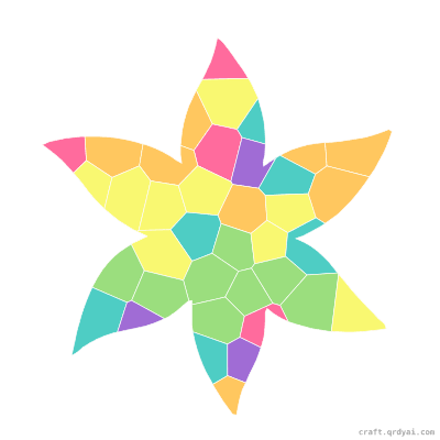 Moonflower mosaic sticker template — finished art preview