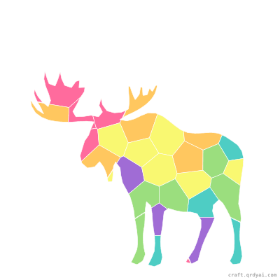 Moose mosaic sticker template — finished art preview