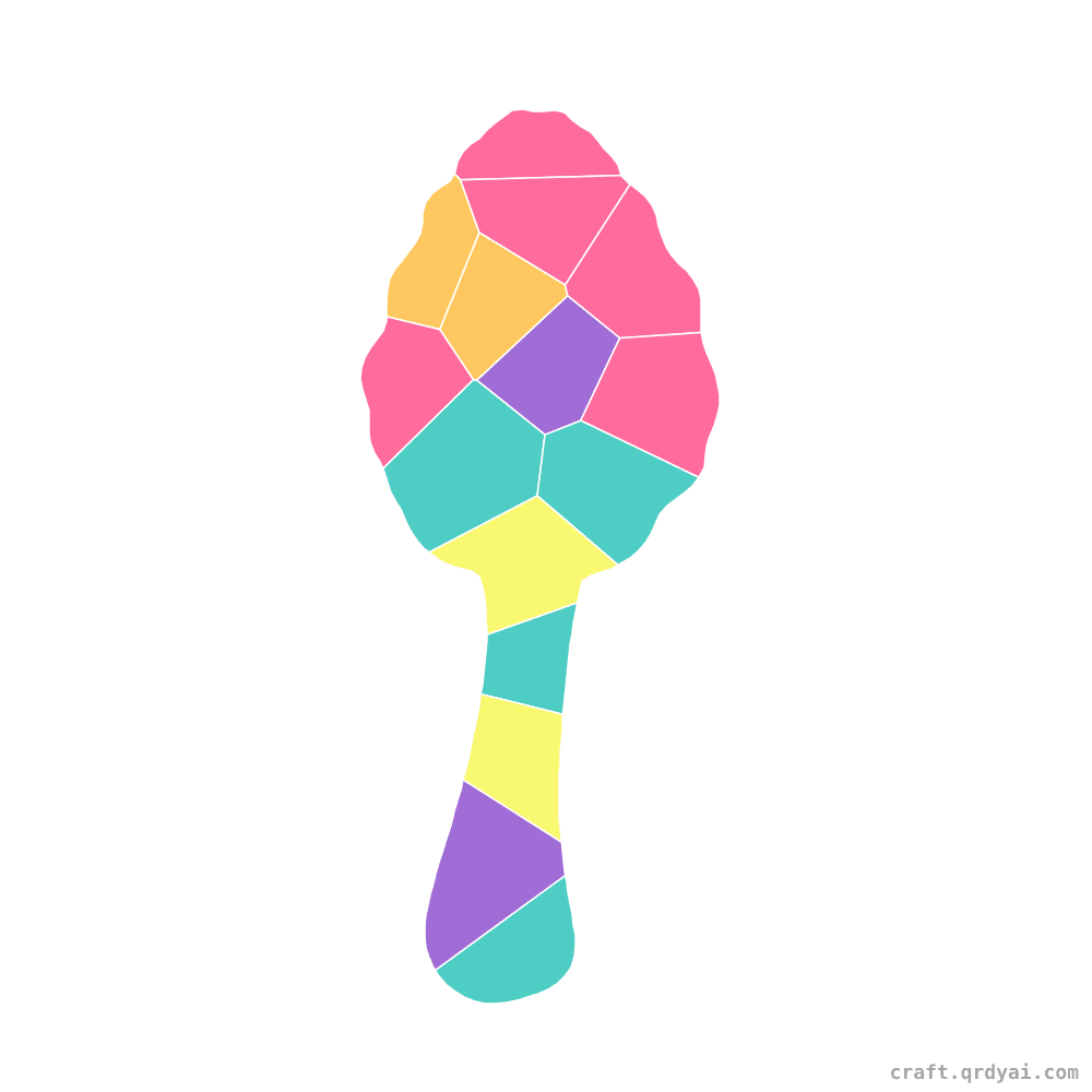 Morel Mushroom mosaic sticker template — finished art
