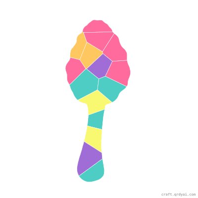 Morel Mushroom mosaic sticker template — finished art preview