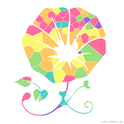 Morning Glory mosaic sticker template — finished art preview