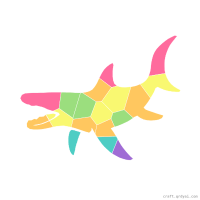 Mosasaurus mosaic sticker template — finished art preview
