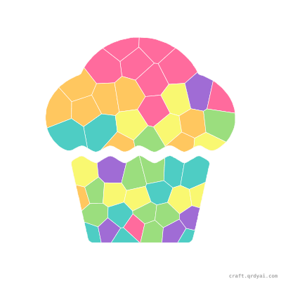 Muffin mosaic sticker template — finished art preview