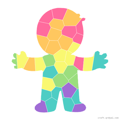 Mummy mosaic sticker template — finished art preview