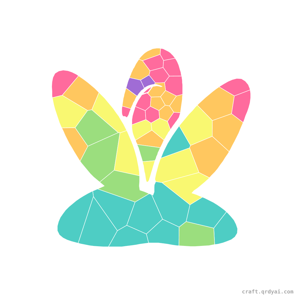 Mussel mosaic sticker template — finished art