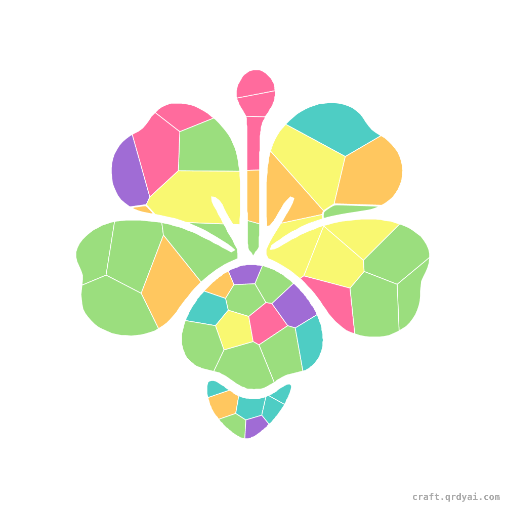 Nasturtium mosaic sticker template — finished art