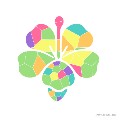 Nasturtium mosaic sticker template — finished art preview