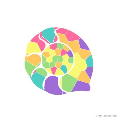 Nautilus Shell mosaic sticker template — finished art preview