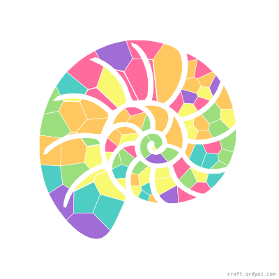 Nautilus mosaic sticker template — finished art preview