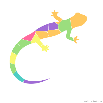 Newt mosaic sticker template — finished art preview