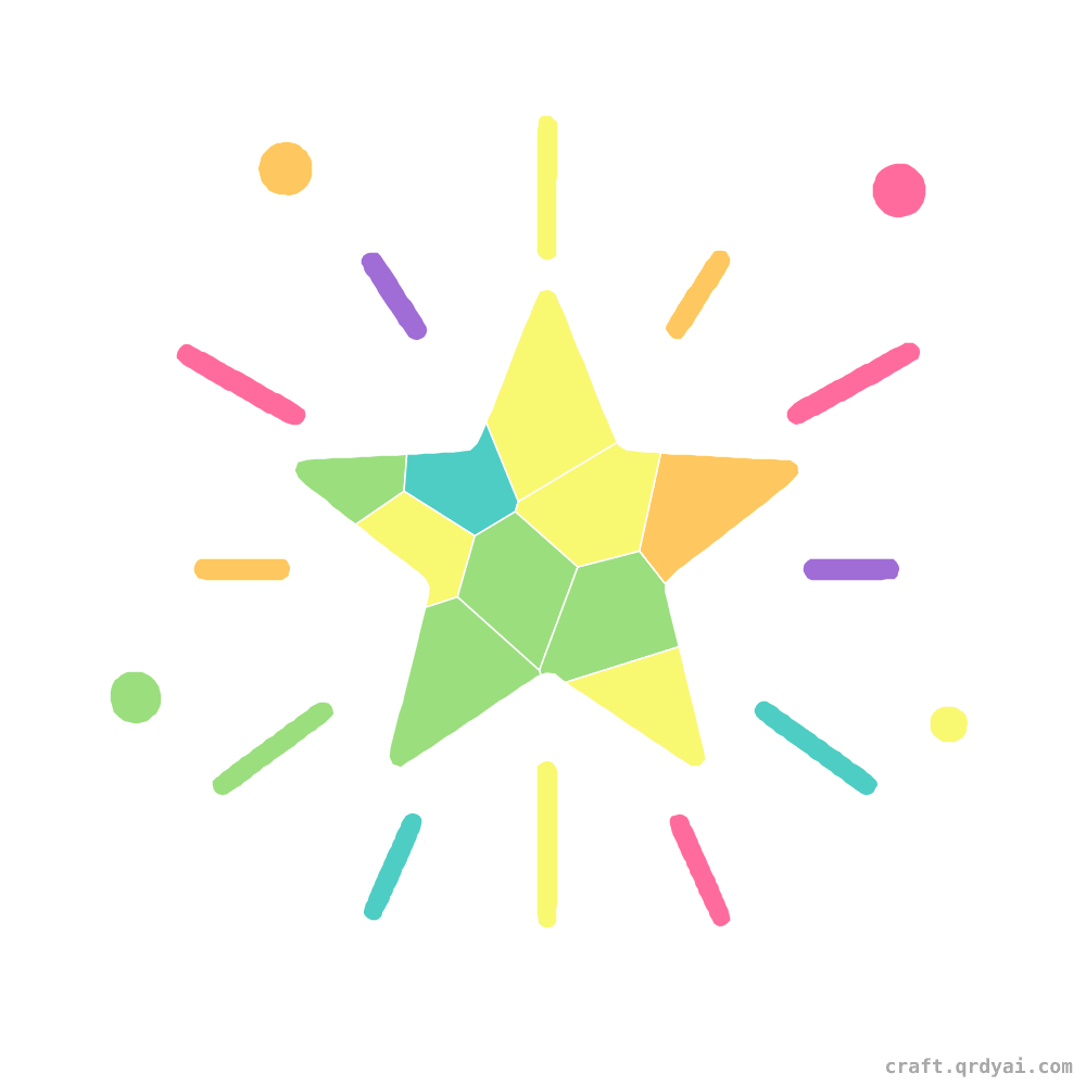 North Star mosaic sticker template — finished art