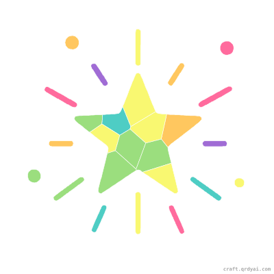 North Star mosaic sticker template — finished art preview