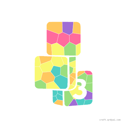 Number Blocks mosaic sticker template — finished art preview