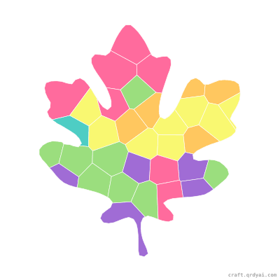Oak Leaf mosaic sticker template — finished art preview