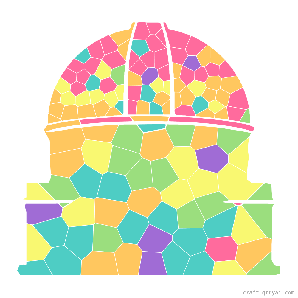 Observatory Dome mosaic sticker template — finished art