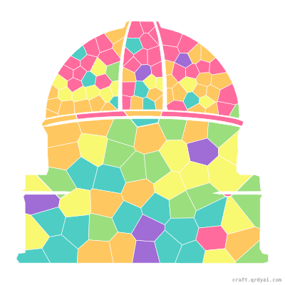 Observatory Dome mosaic sticker template — finished art preview