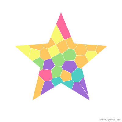 Ocean star mosaic sticker template — finished art preview