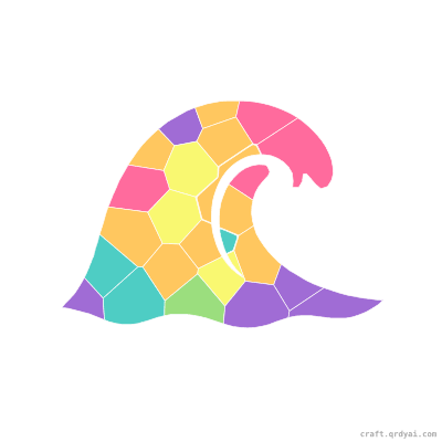Ocean Wave mosaic sticker template — finished art preview