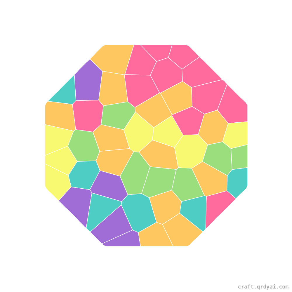 Octagon mosaic sticker template — finished art