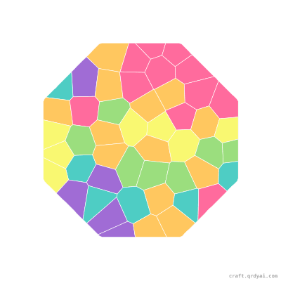 Octagon mosaic sticker template — finished art preview