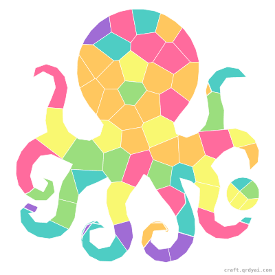 Octopus mosaic sticker template — finished art preview