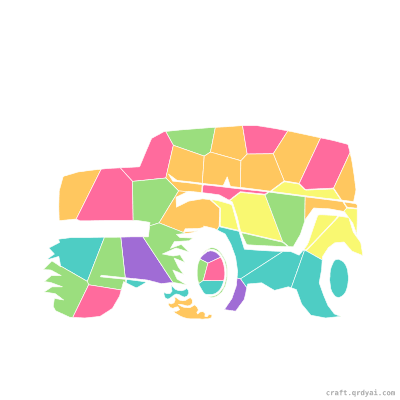 Off-Road Jeep mosaic sticker template — finished art preview