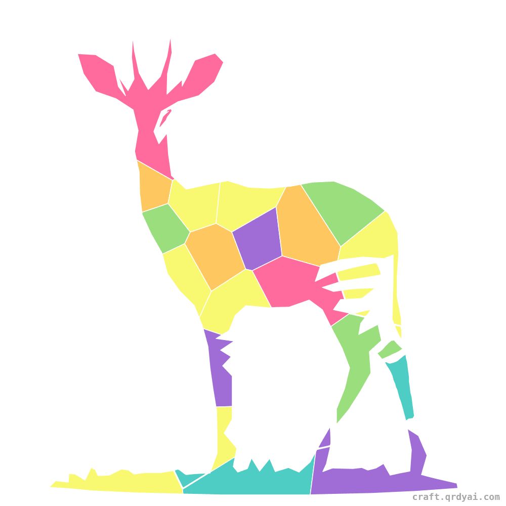 Okapi mosaic sticker template — finished art