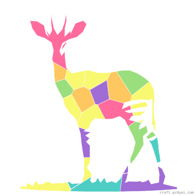 Okapi mosaic sticker template — finished art preview