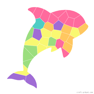 Orca Whale mosaic sticker template — finished art preview