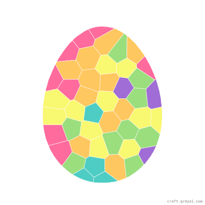Oval mosaic sticker template — finished art preview