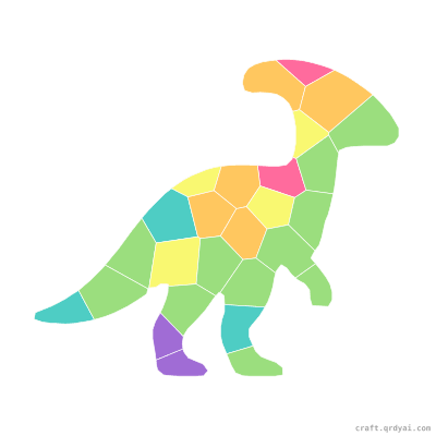 Pachycephalosaurus mosaic sticker template — finished art preview