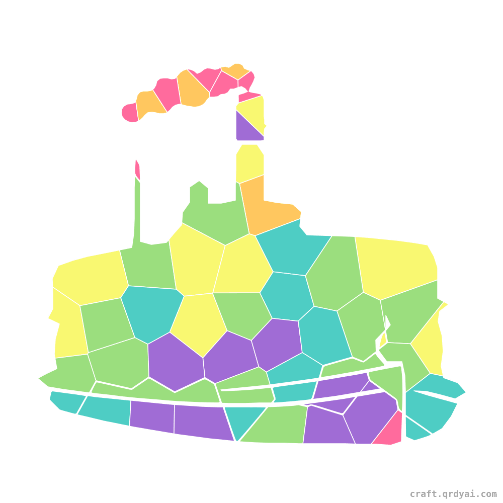 Paddle Steamer mosaic sticker template — finished art