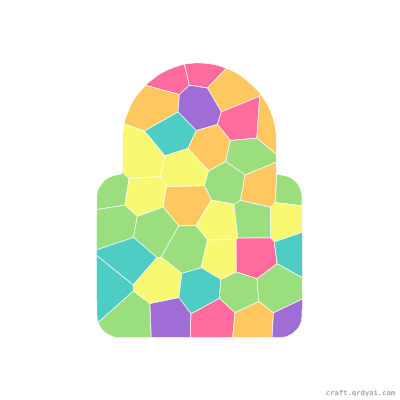 Padlock mosaic sticker template — finished art preview