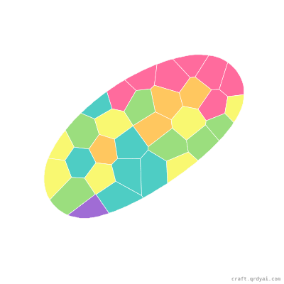 Paint Palette mosaic sticker template — finished art preview