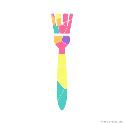 Paintbrush mosaic sticker template — finished art preview