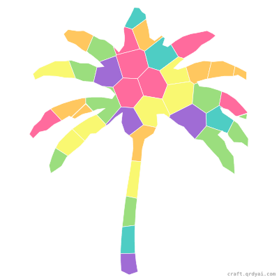 Palm Tree mosaic sticker template — finished art preview
