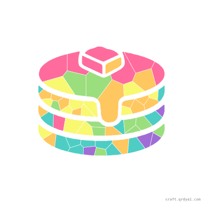 Pancakes mosaic sticker template — finished art preview