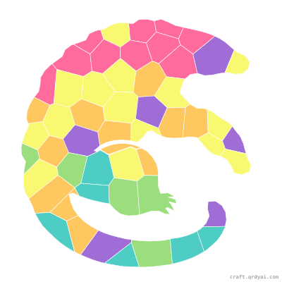 Pangolin mosaic sticker template — finished art preview