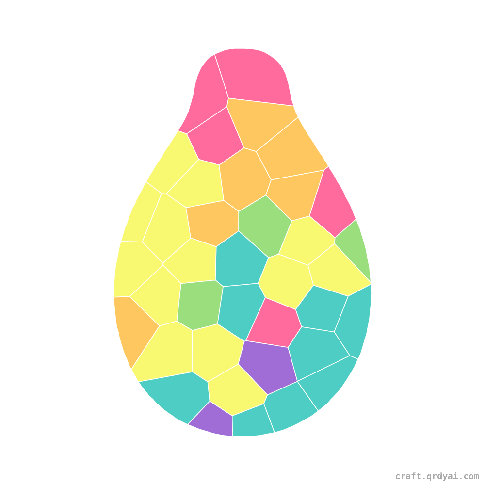 Papaya mosaic sticker template — finished art