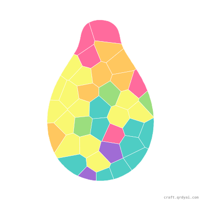 Papaya mosaic sticker template — finished art preview