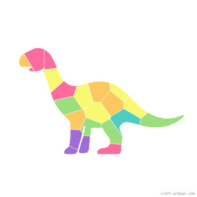 Parasaurolophus mosaic sticker template — finished art preview