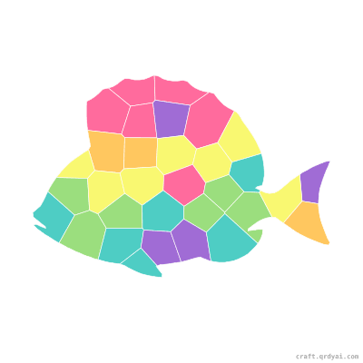 Parrotfish mosaic sticker template — finished art preview