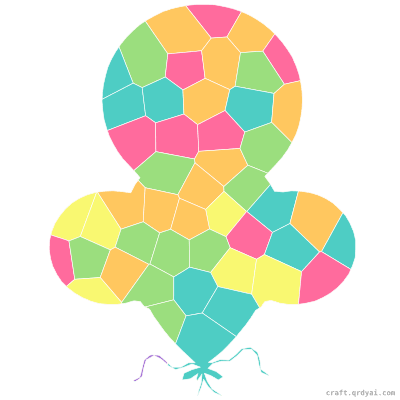 Party Balloons mosaic sticker template — finished art preview