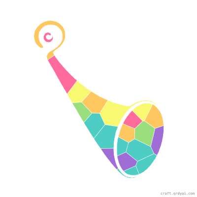 Party Noisemaker mosaic sticker template — finished art preview
