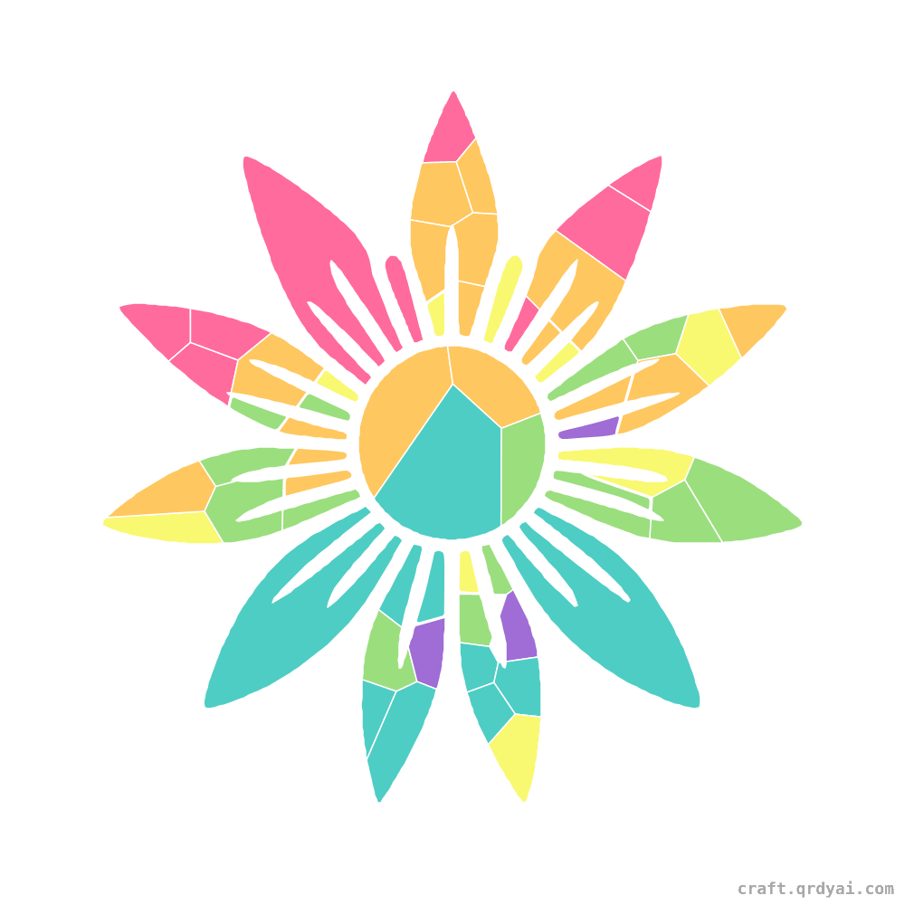 Passionflower mosaic sticker template — finished art