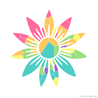 Passionflower mosaic sticker template — finished art preview